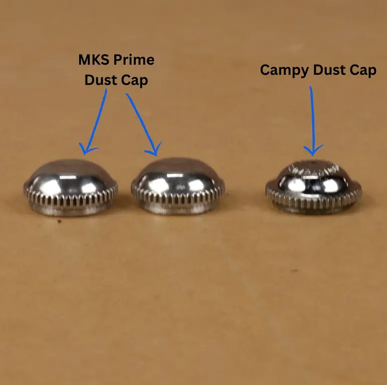 MKS 2 MKS Sylvan Prime Pedal Dust Caps, Polished Aluminum, fits Campagnolo Nuovo / Super Record