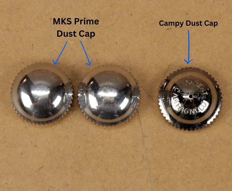 MKS 2 MKS Sylvan Prime Pedal Dust Caps, Polished Aluminum, fits Campagnolo Nuovo / Super Record