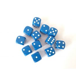 Chessex CHX 25606 D6 -- 16Mm Opaque Dice, Blue/White, 12Ct