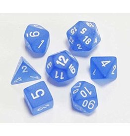 Chessex CHX 27406 7Ct Frosted Poly Dice Set, Blue/White