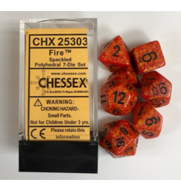 Chessex CHX 25303 7Ct Speckled Poly Fire Dice Set