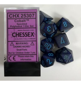 Chessex CHX 25307 7Ct Speckled Poly Cobalt Dice Set