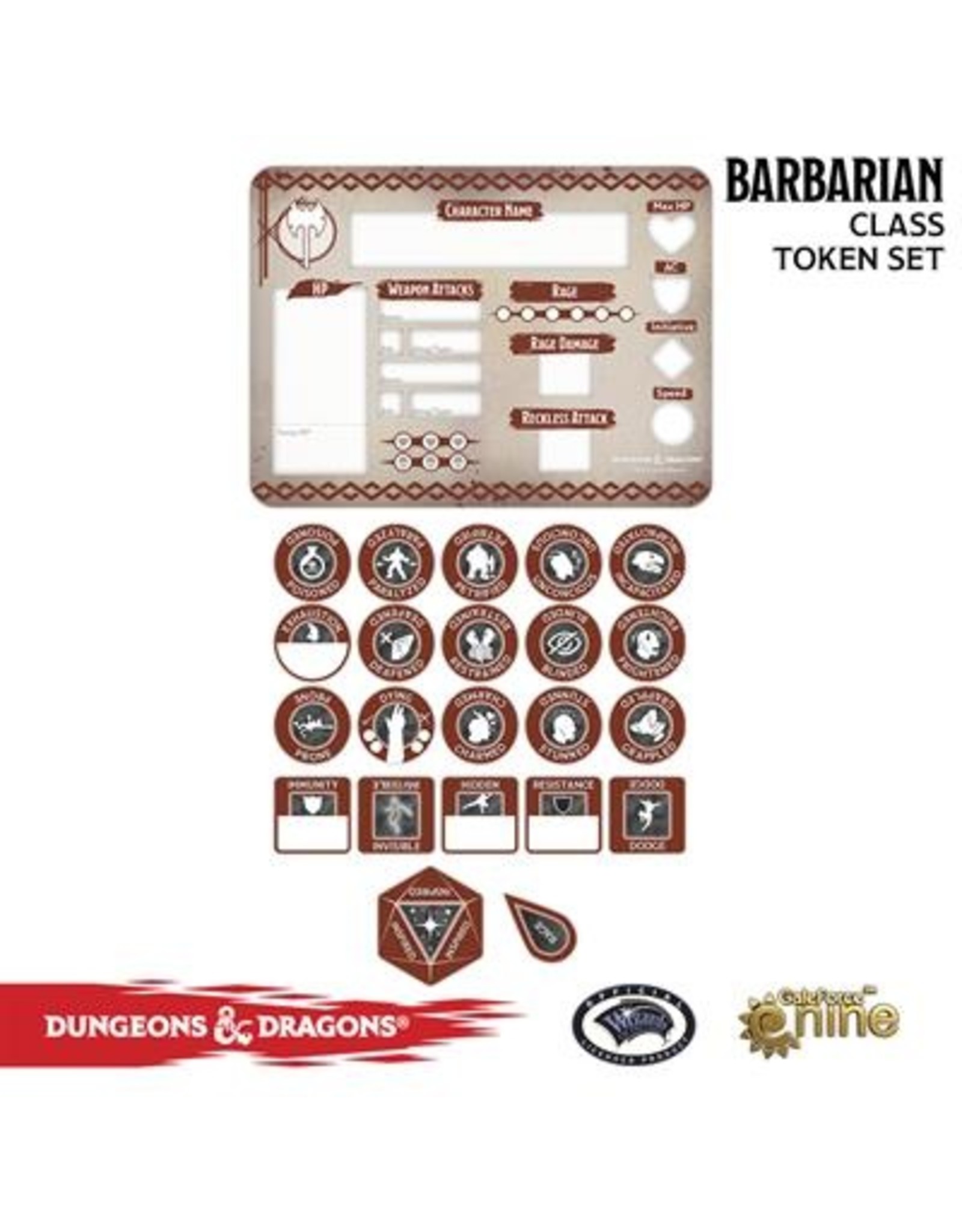 Gale Force 9 D&D Barbarian Token Set