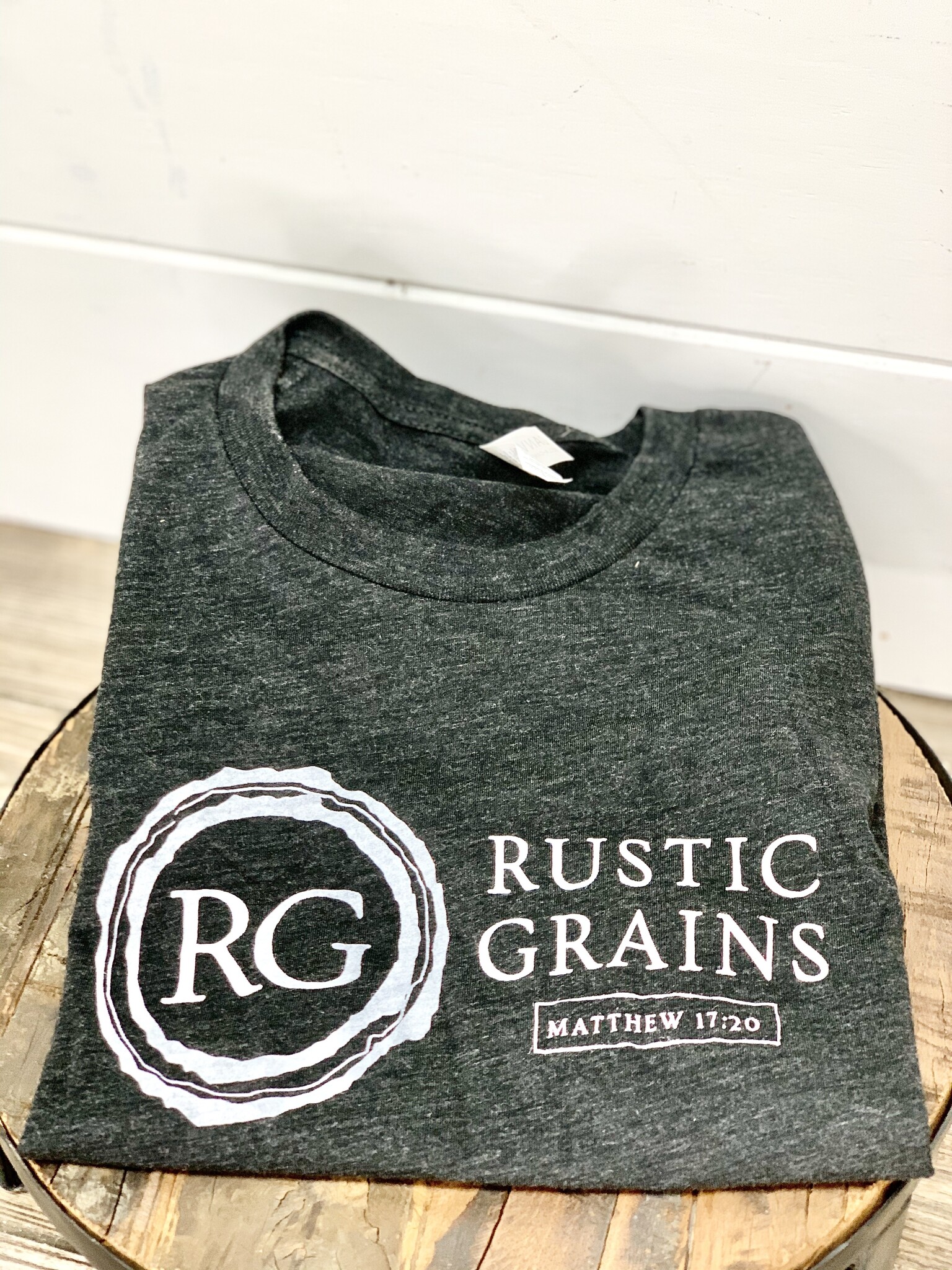 RG Charcoal Gray Tee - Rustic Grains Wood Company