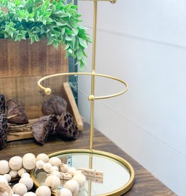 Tabletop Jewelry Stand w/ Mirror Base | Circle