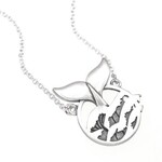 Ocean Wise Whale Tail in Waves Necklace