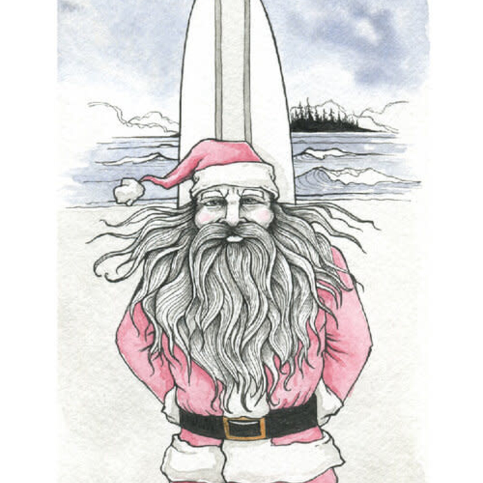 Claire Watson Card Santa Surf