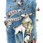 Claire Watson Card Festive Animals