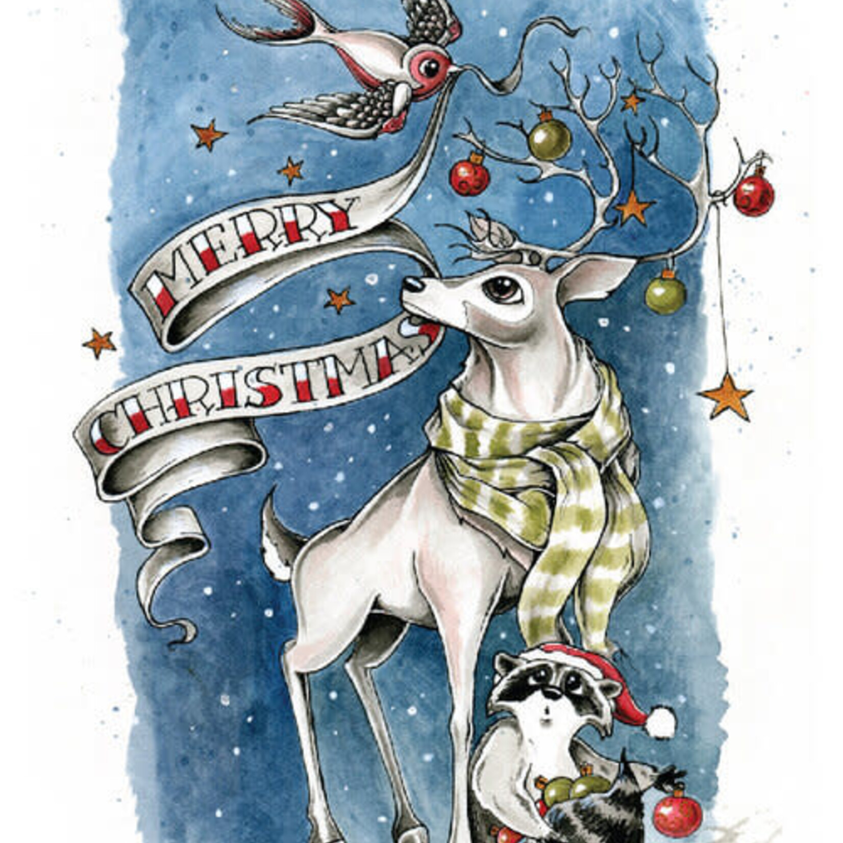 Claire Watson Card Festive Animals