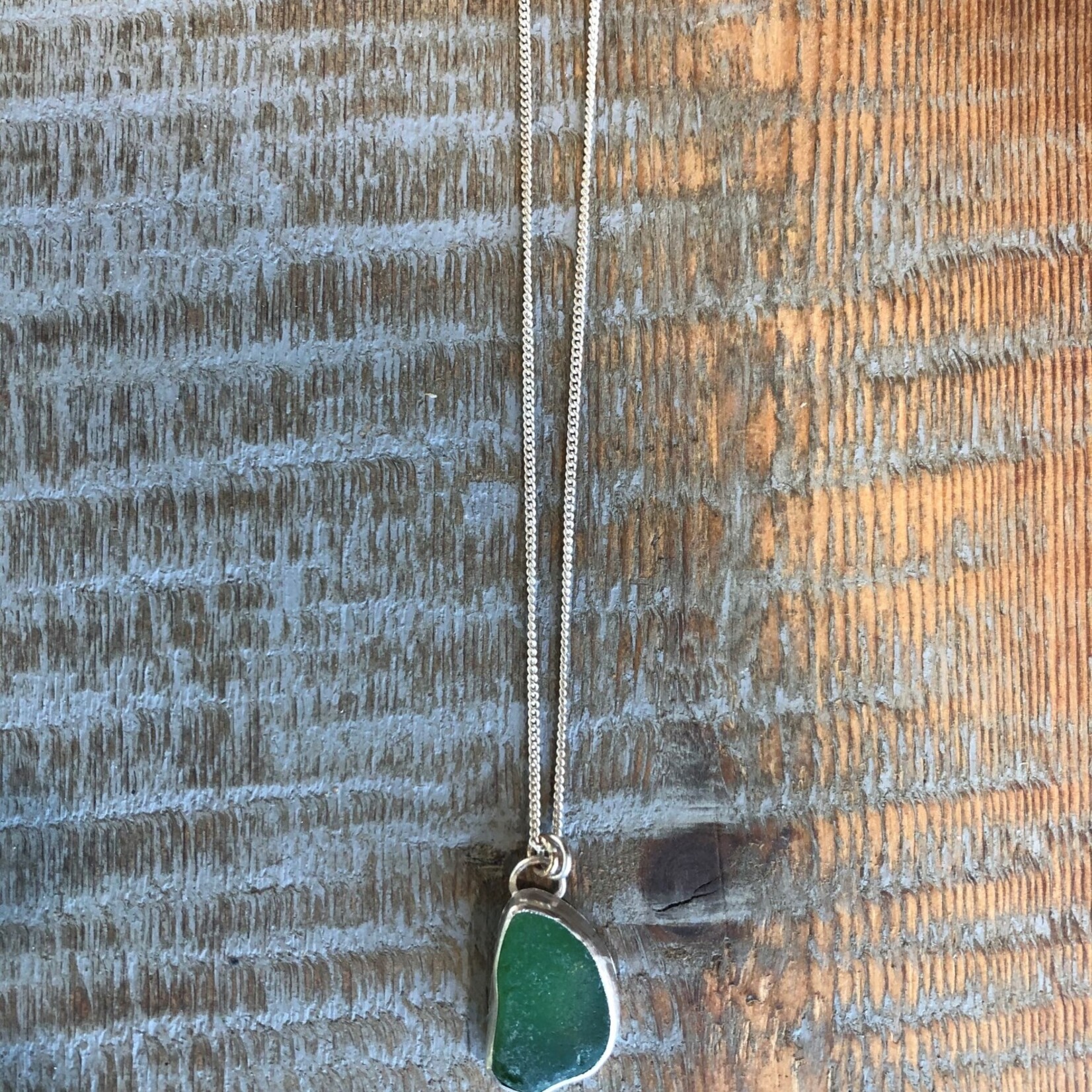 Mermaids Tears Seaglass Pendant Green