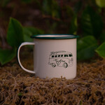 Tourism Tofino Enamel Mug Off White/Green 12 oz