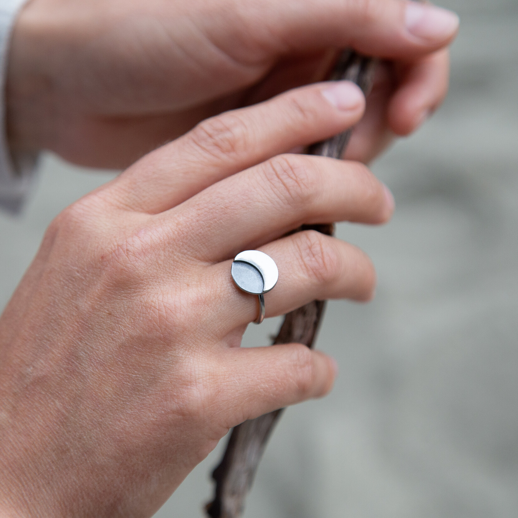 Mermaids Tears moon ring small
