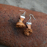 Elizabeth George rose earring woven cedar