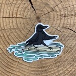 Wild Life Surfing Crow Sticker