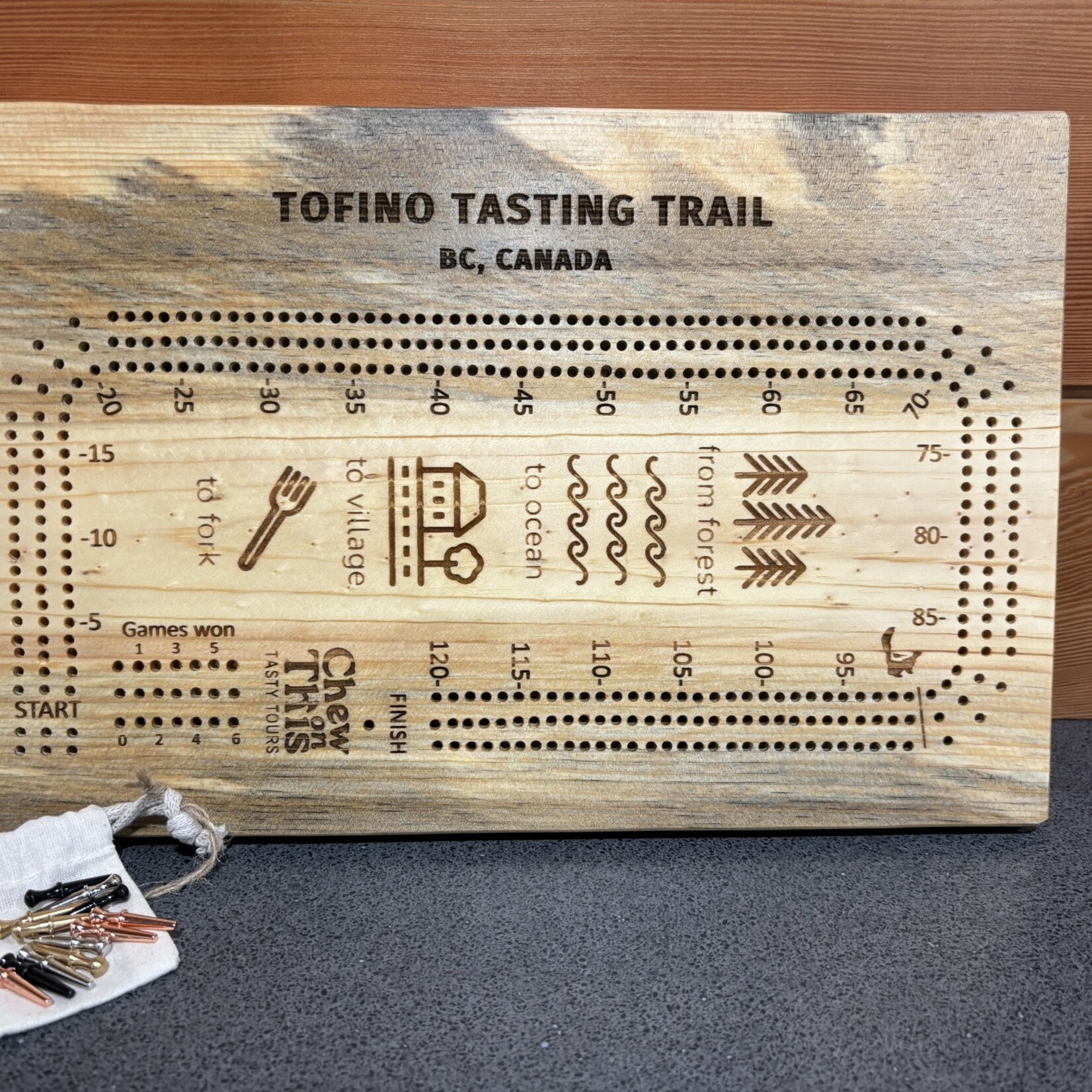 Chew On This Tasty Tours Chew On This 3 Player Crib Board