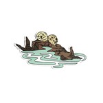 Wild Life Otters Sticker