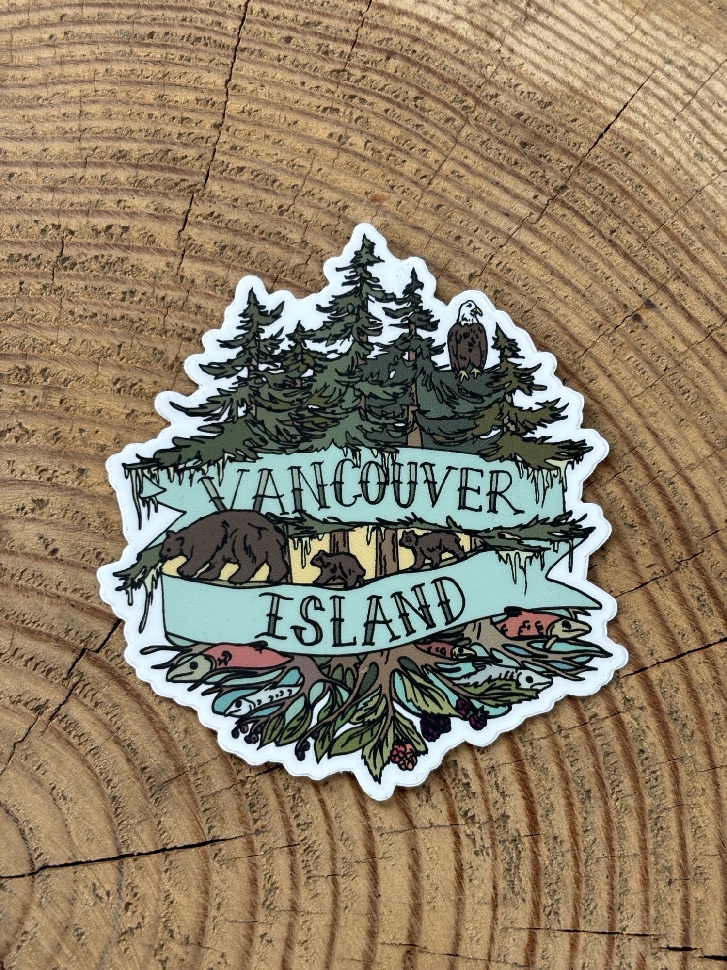 Vancouver Islands Trees Sticker Tourism Tofino