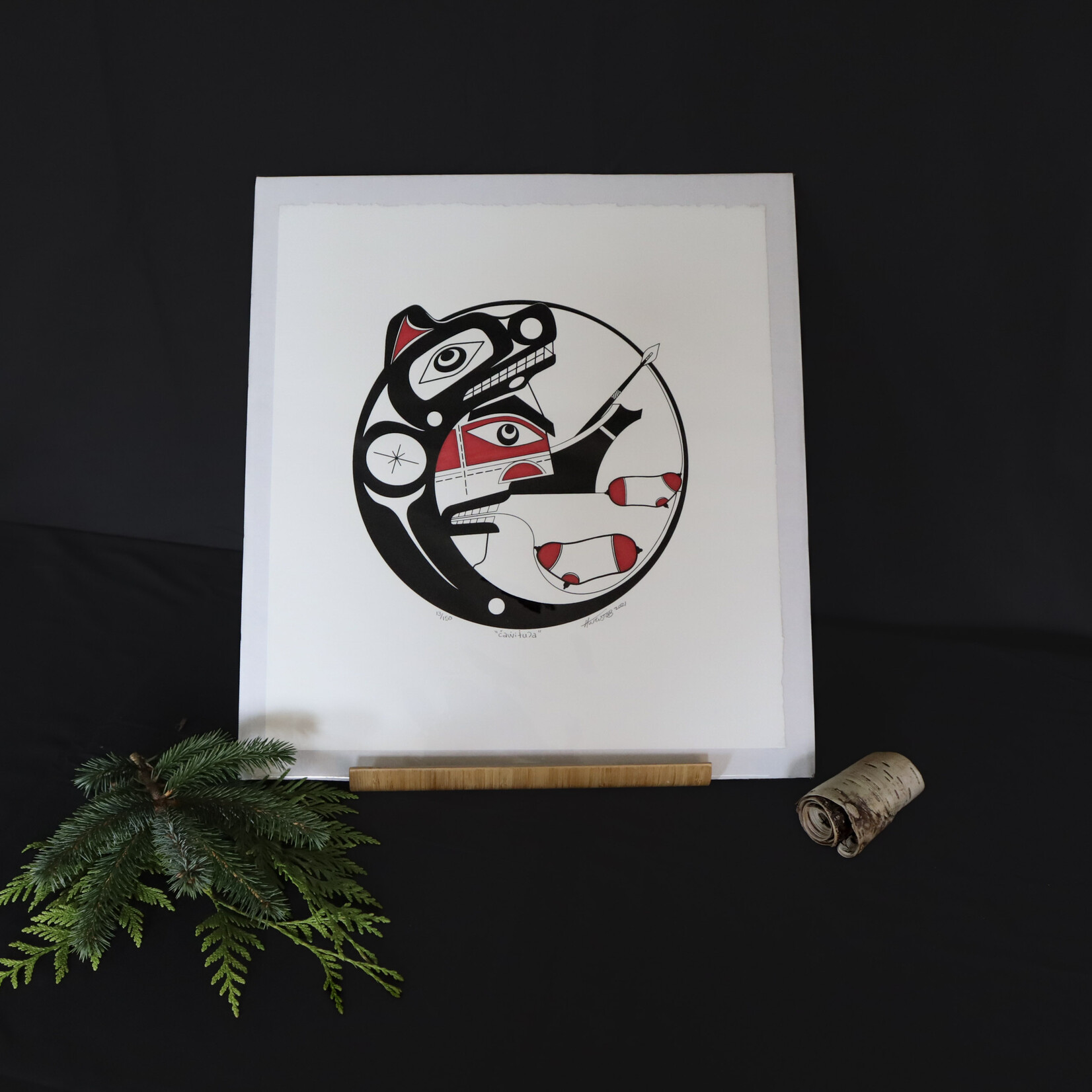 Cedar House Creations Hjalmer Wenstob čaw̓it̓uʔa  Remarque Silkscreen, 13/150