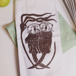 Rockfish Art Studio Lynette Dawson-Summerfeldt Sea Otters Tea Towel, Brown