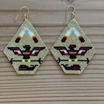 Esther Robinson Gold Thunderbird and Whale Beaded Earrings
