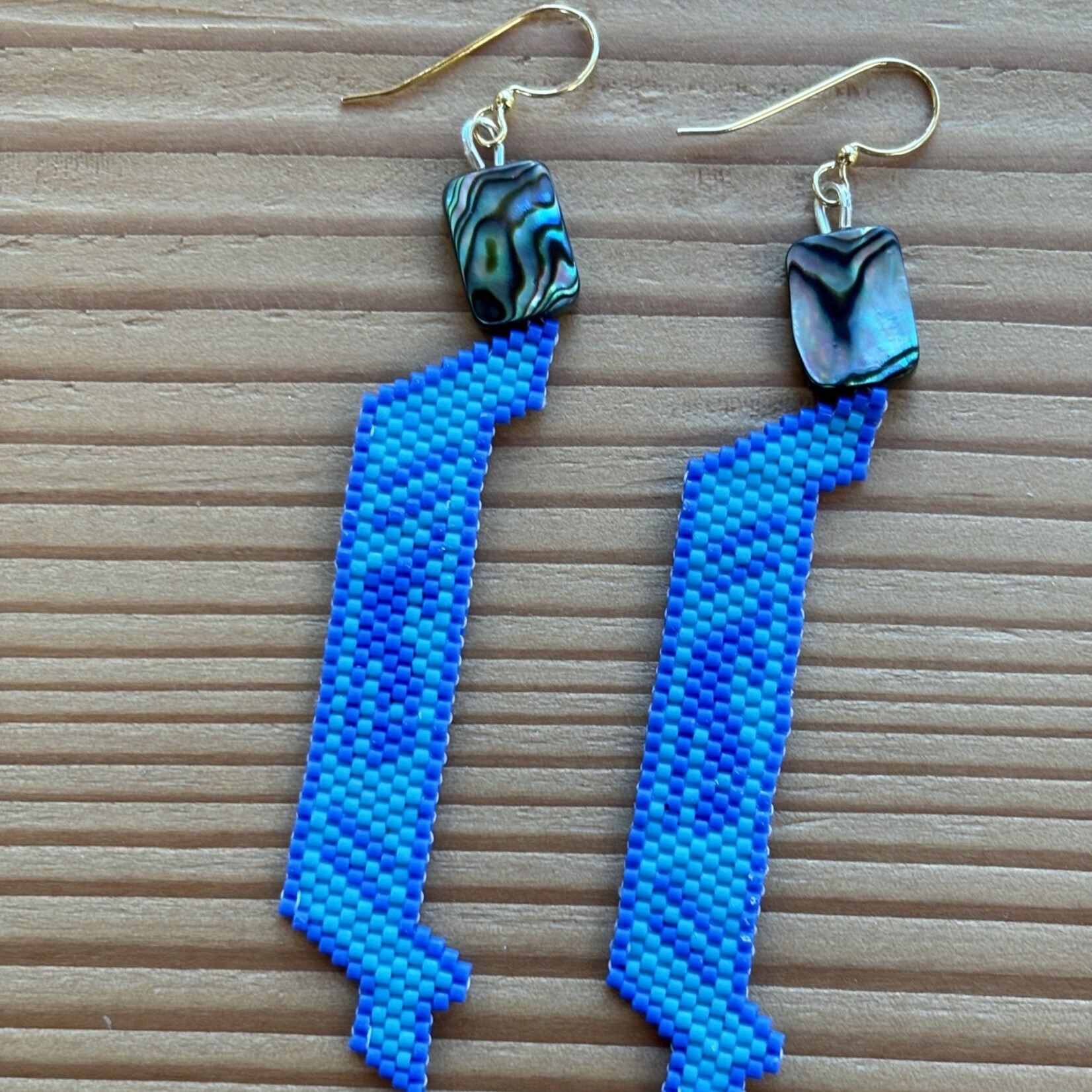 Terri Robinson Blue Whale Canoe Earrings