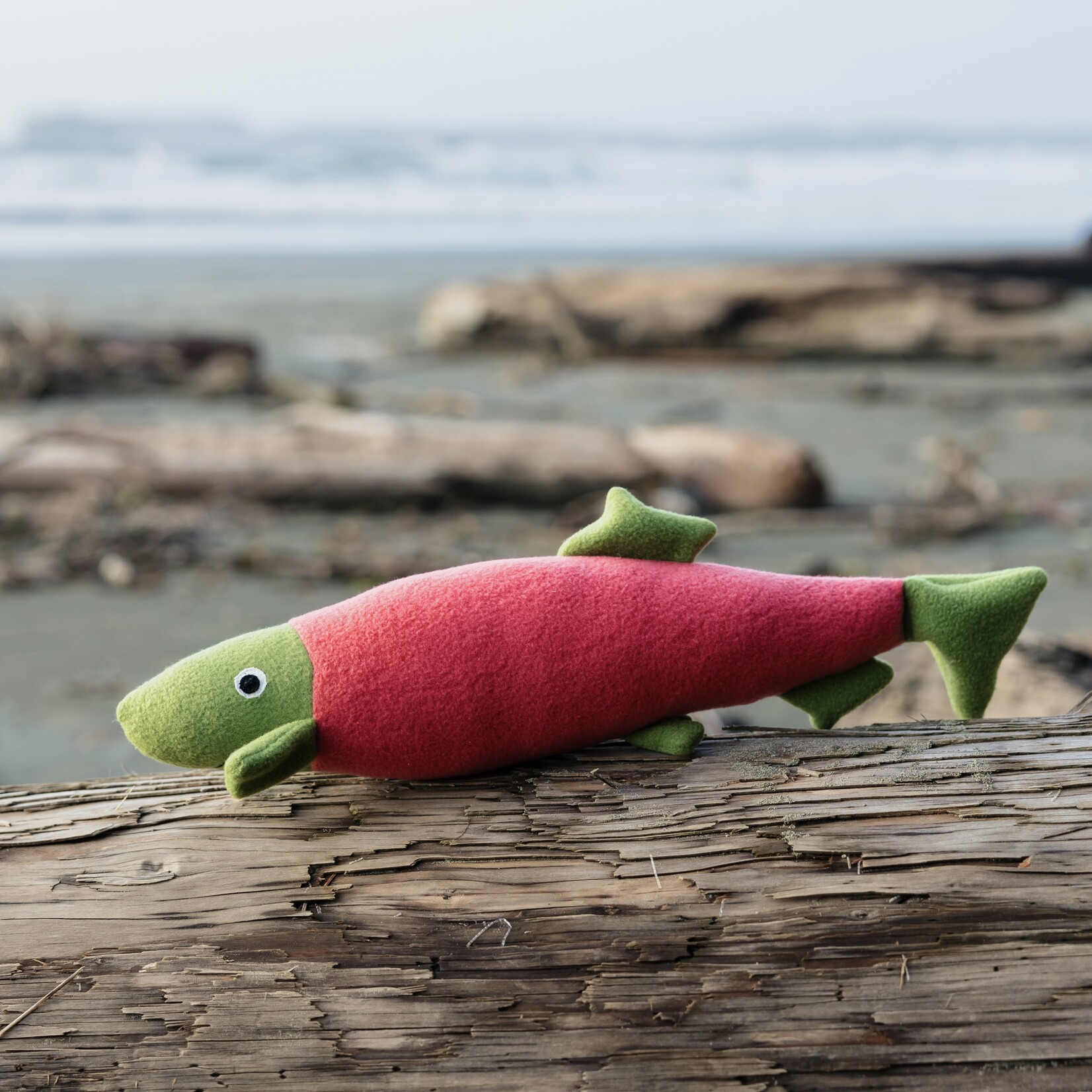 Sweet Peas kids krafts Salmon hand sewn stuffy