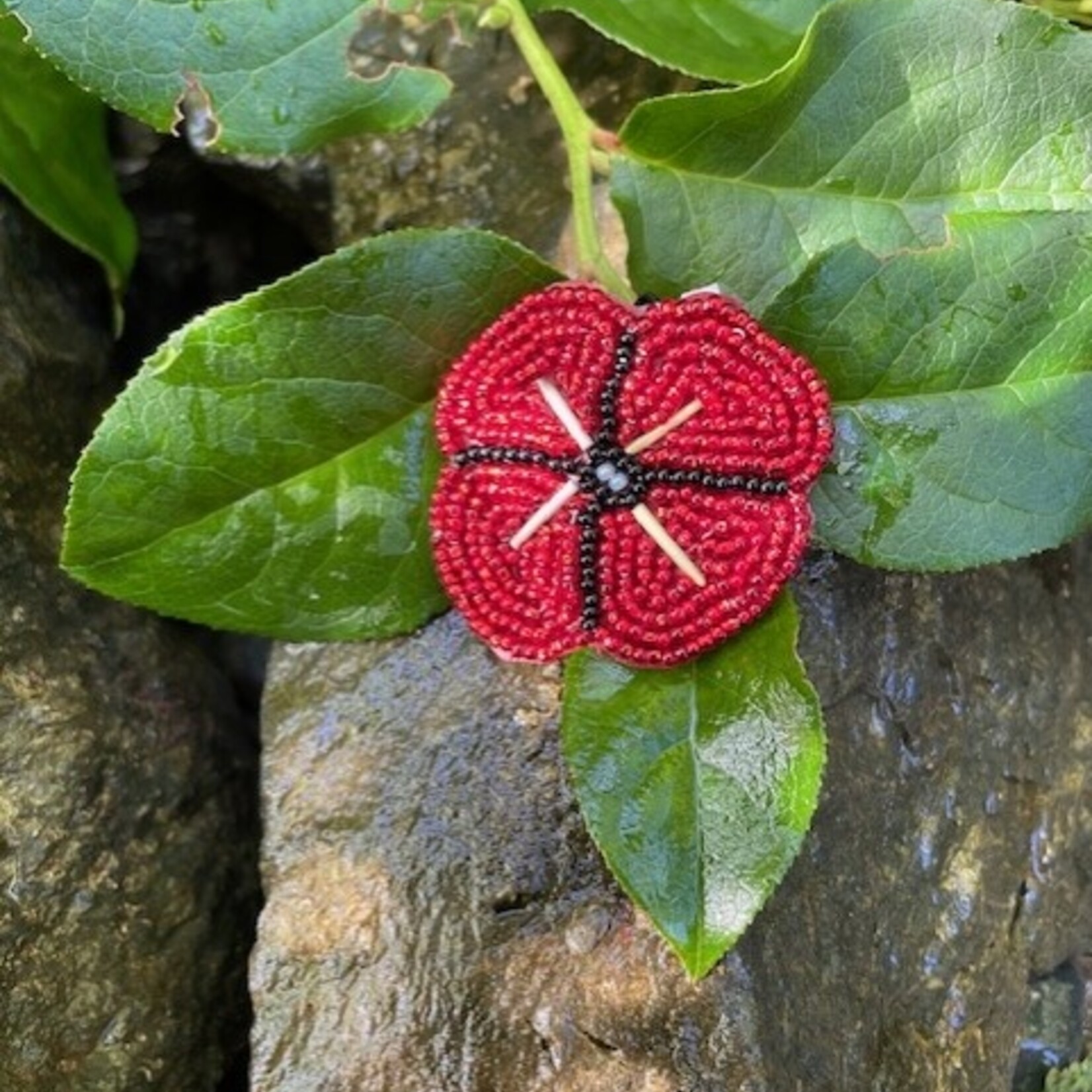 Elizabeth George Beaded Poppy