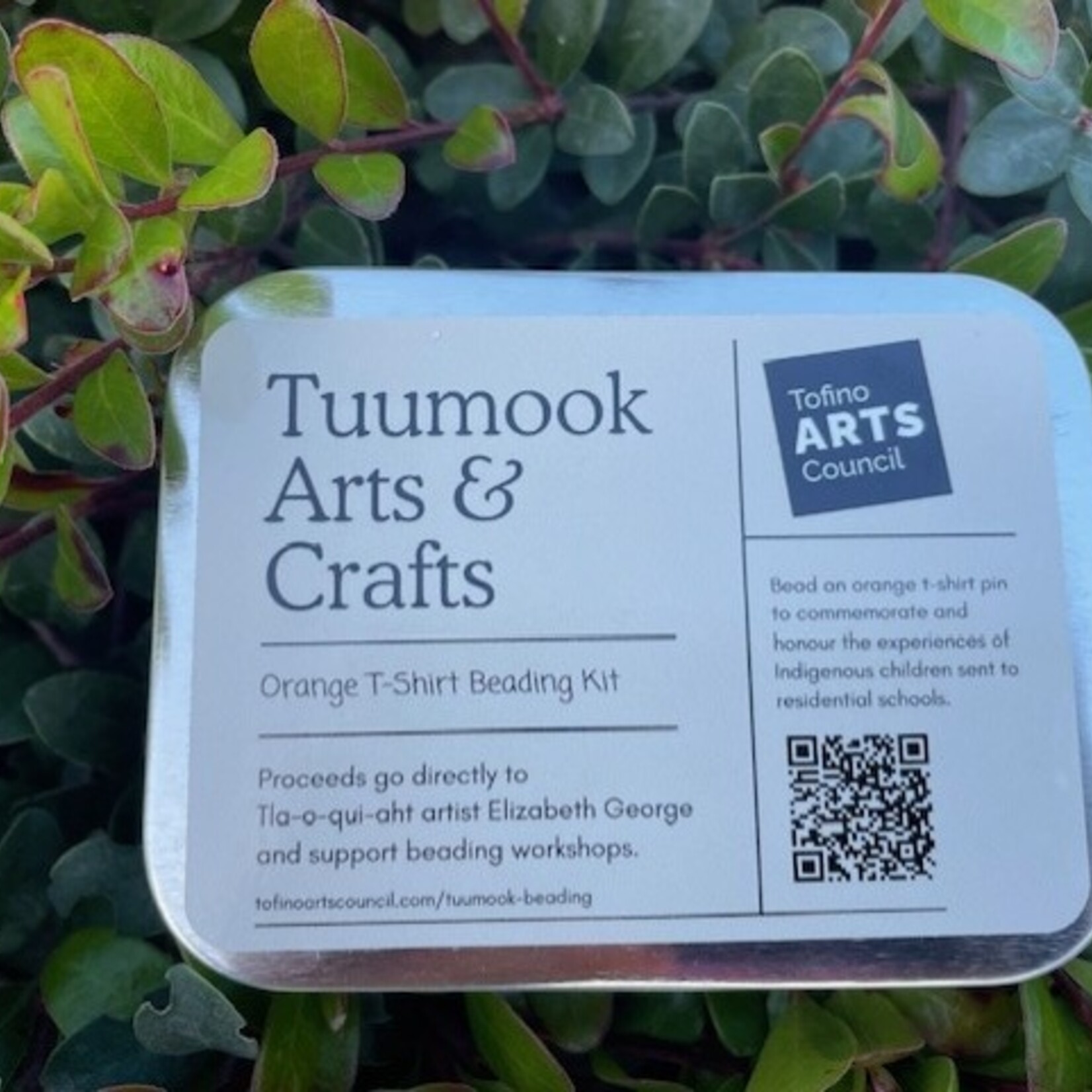 Tofino Arts Council Orange T-shirt Beading Kit with Tuumook Arts &Crafts