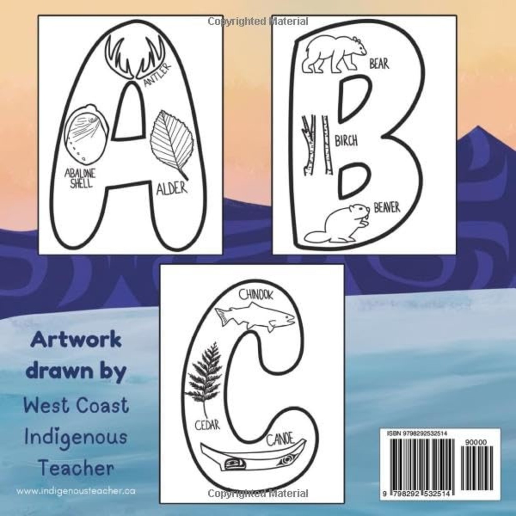 West Coast Indigenous Teacher Indigenous Nature Alphabet Coloring Book