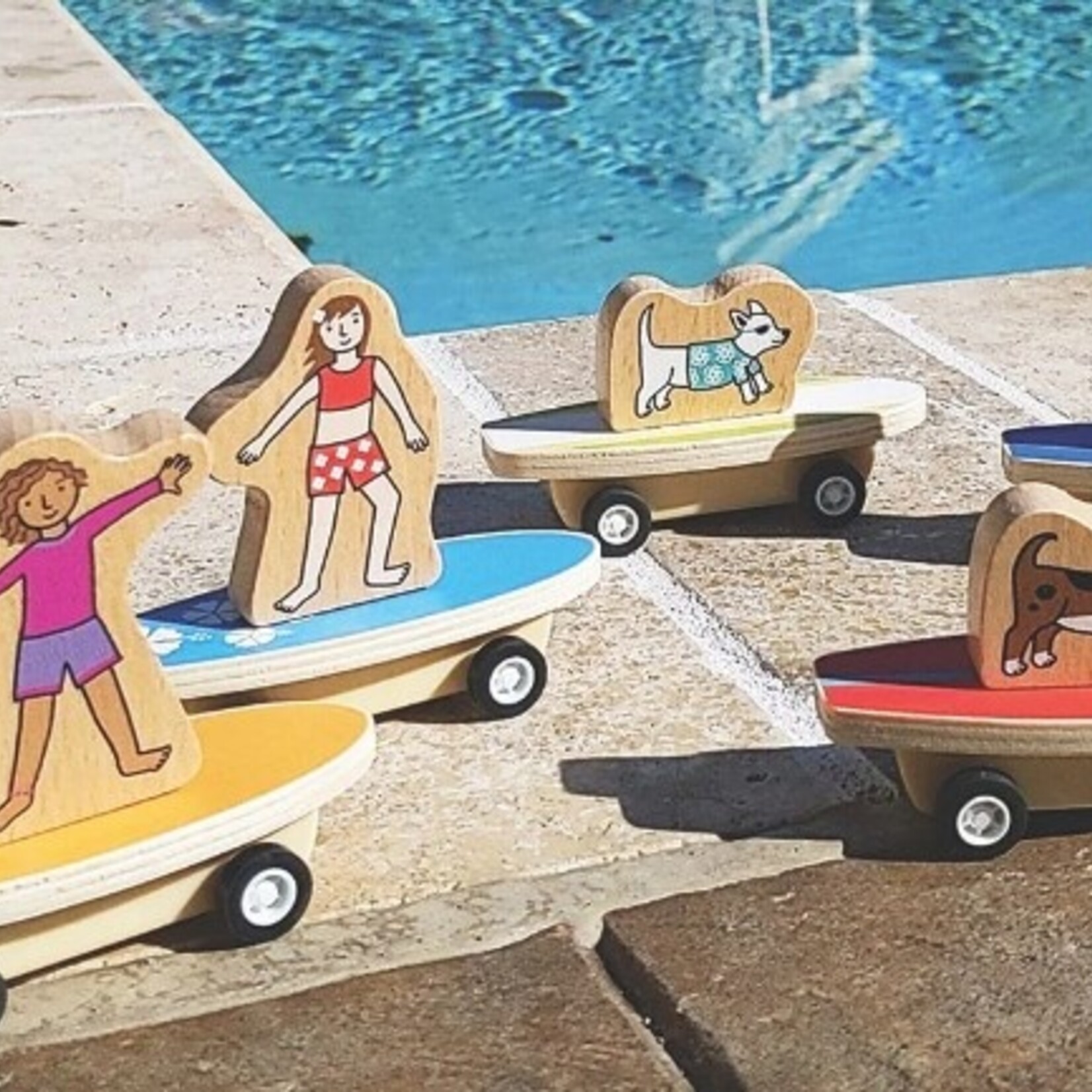 Jack Rabbit Creations Pull Back Surf Kids and Dog