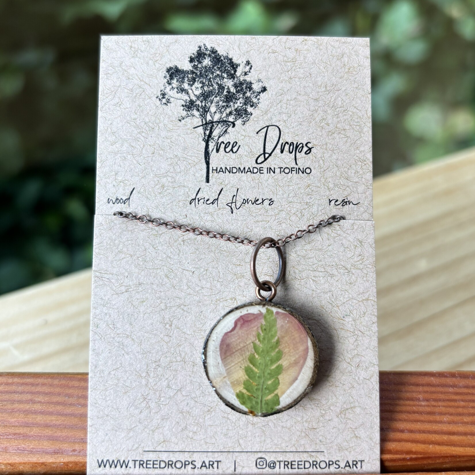 Tree Drops Dried flower pendant #1