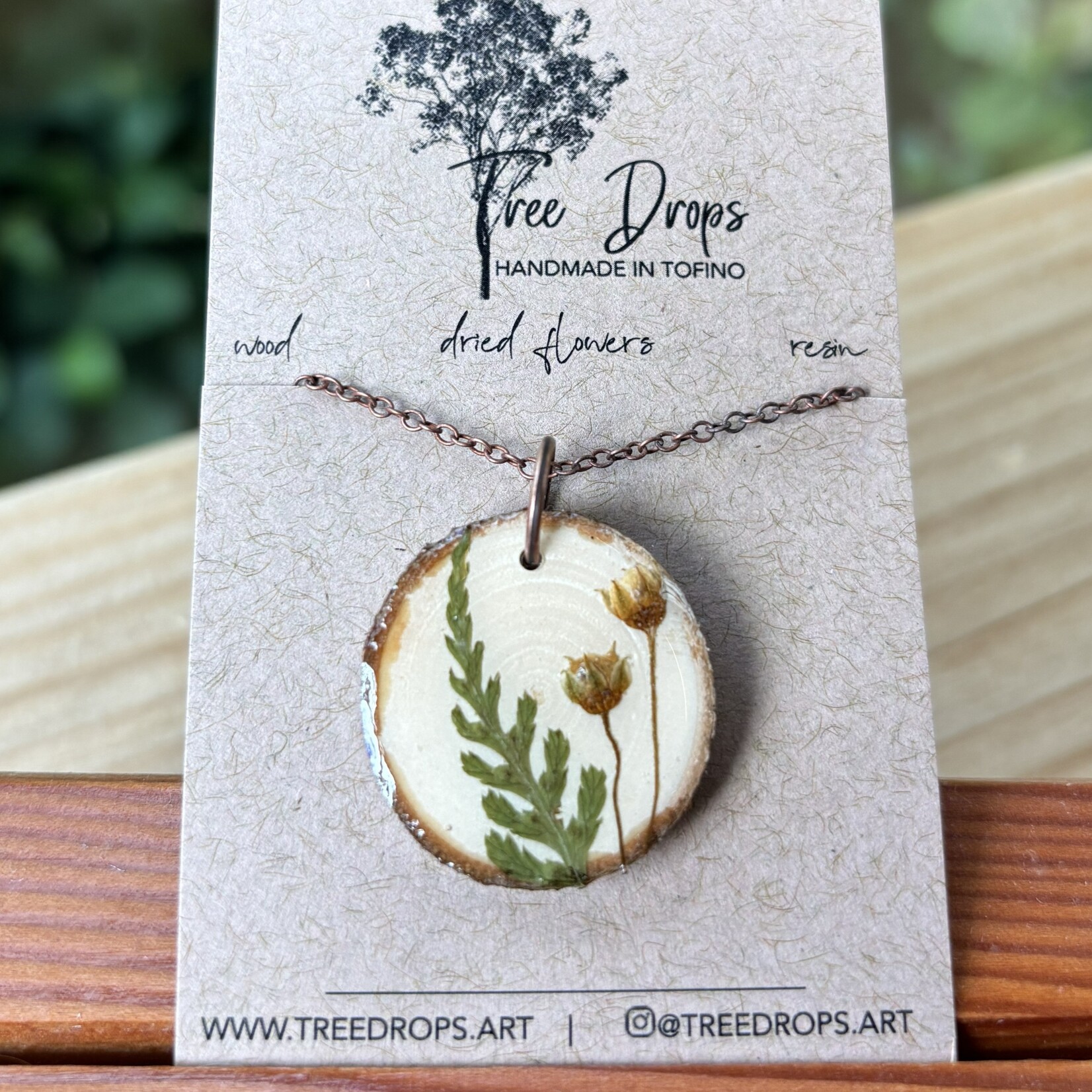 Tree Drops Dried flower pendant #2