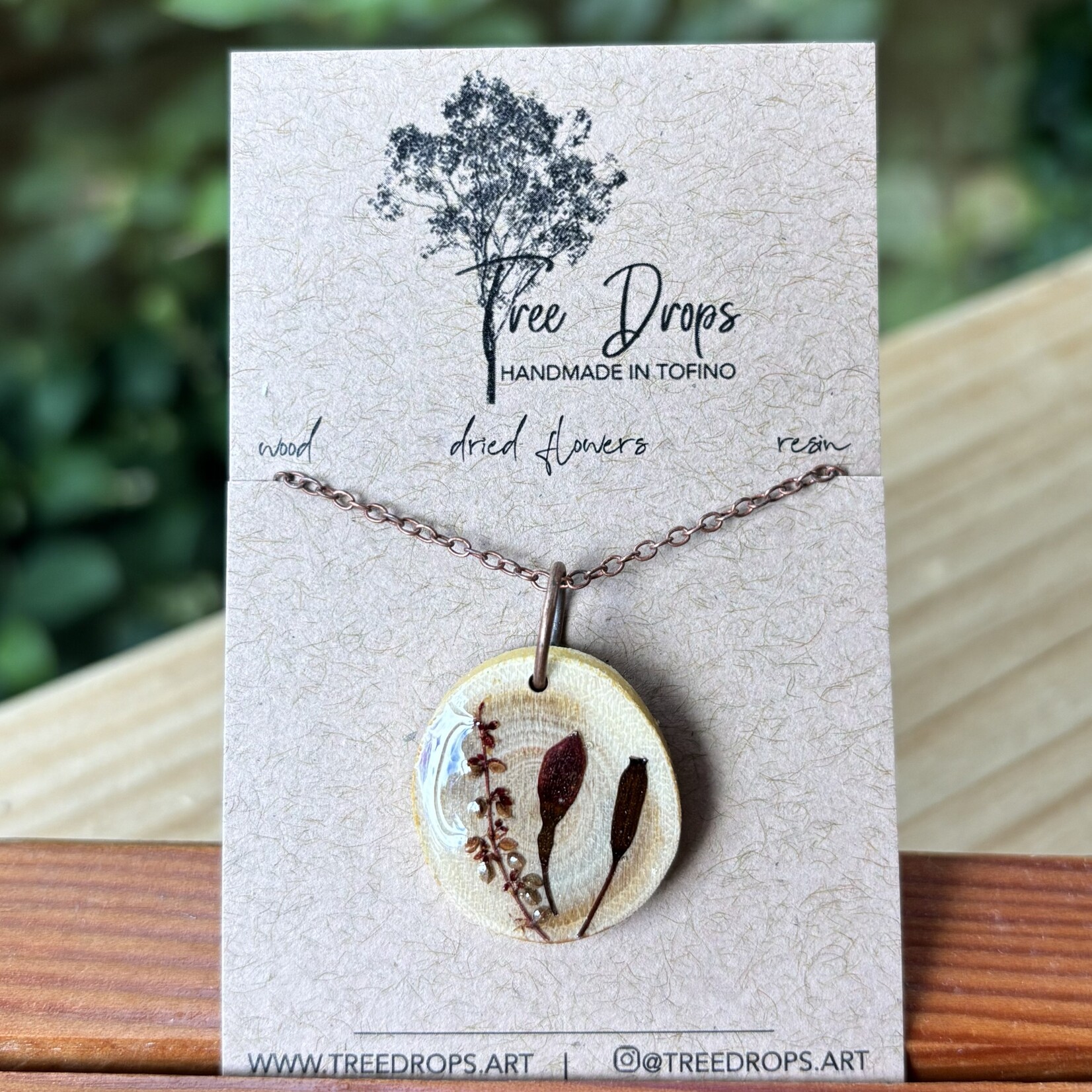 Tree Drops Dried flower pendant #5