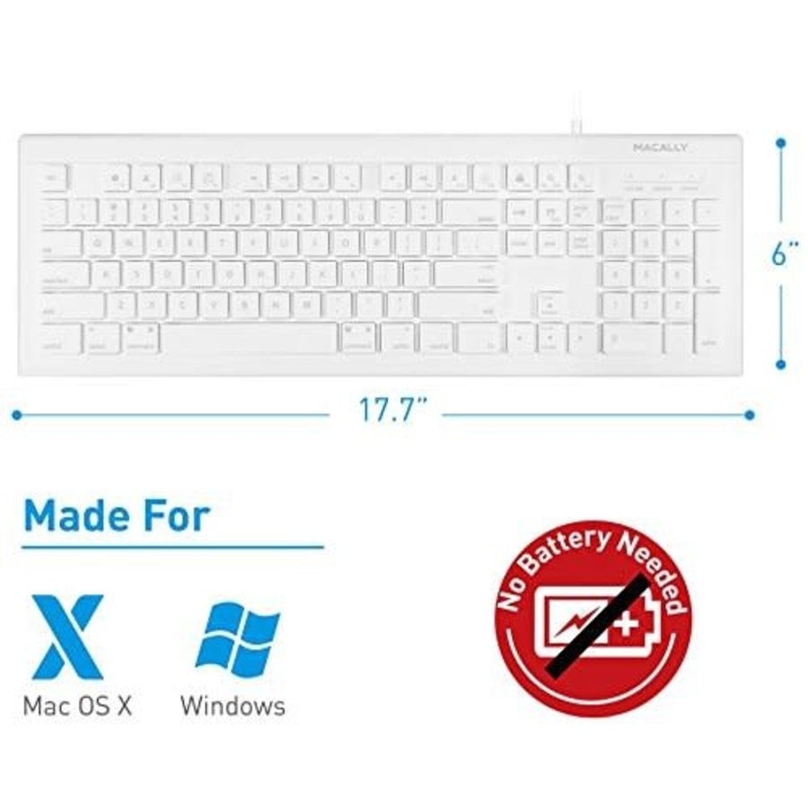 Macally Mac Keyboard and Mouse Combo - Wired