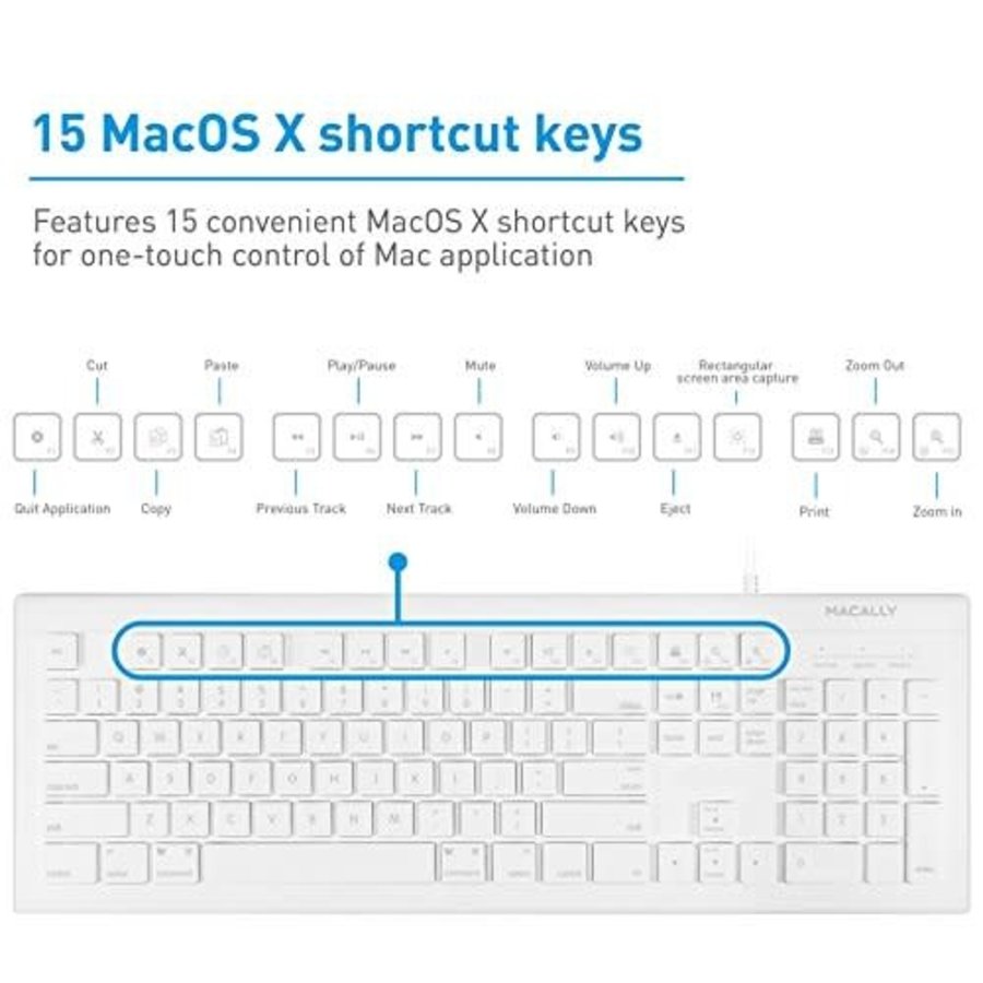 Macally Mac Keyboard and Mouse Combo - Wired
