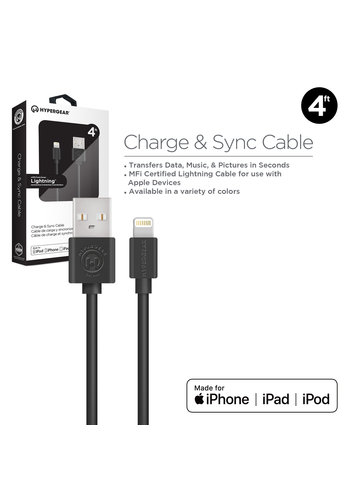 Elite Series MFi Lightning Charge & Sync Cable-Black 