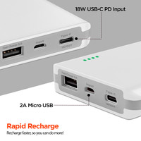 12000mAh 18W USB-C PD + Fast Charge Portable Battery