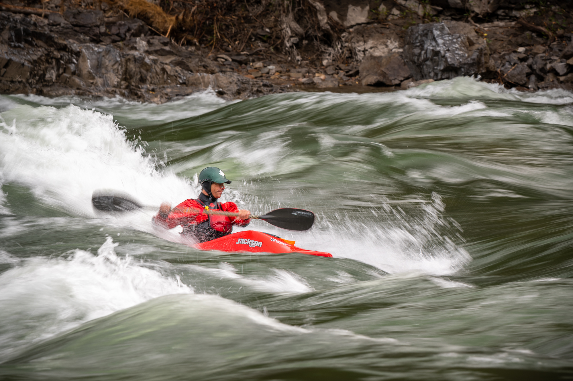 Aaron Surfing Wave on Snake River