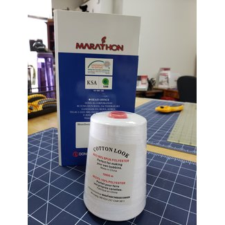 Marathon Cotton Look 60/2 Spun Polyester (Bobbin) Thread 10,000 METRES White