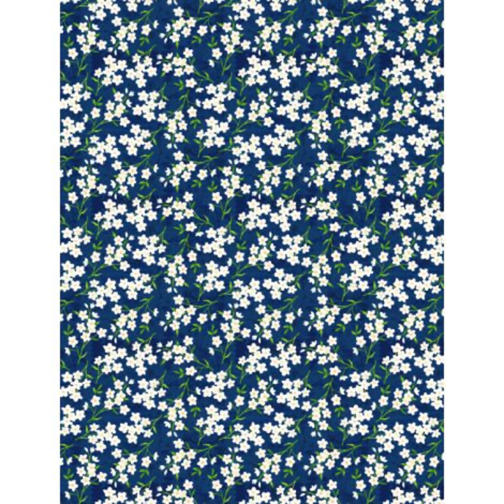 Wilmington Prints Madison Navy with white flowers, /cm or $20/m