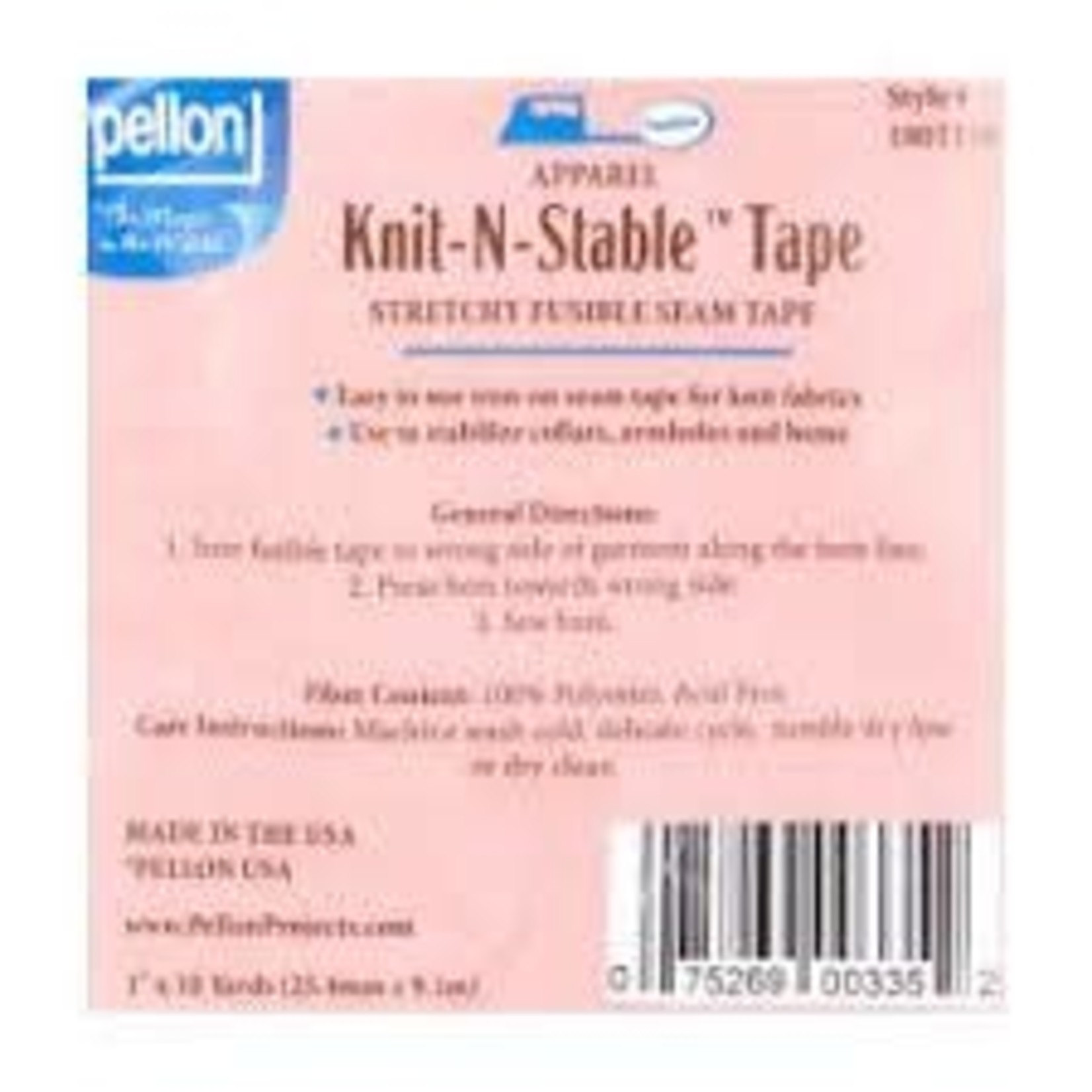 Pellon Knit N Stable Tape Fusible 10 Yards White