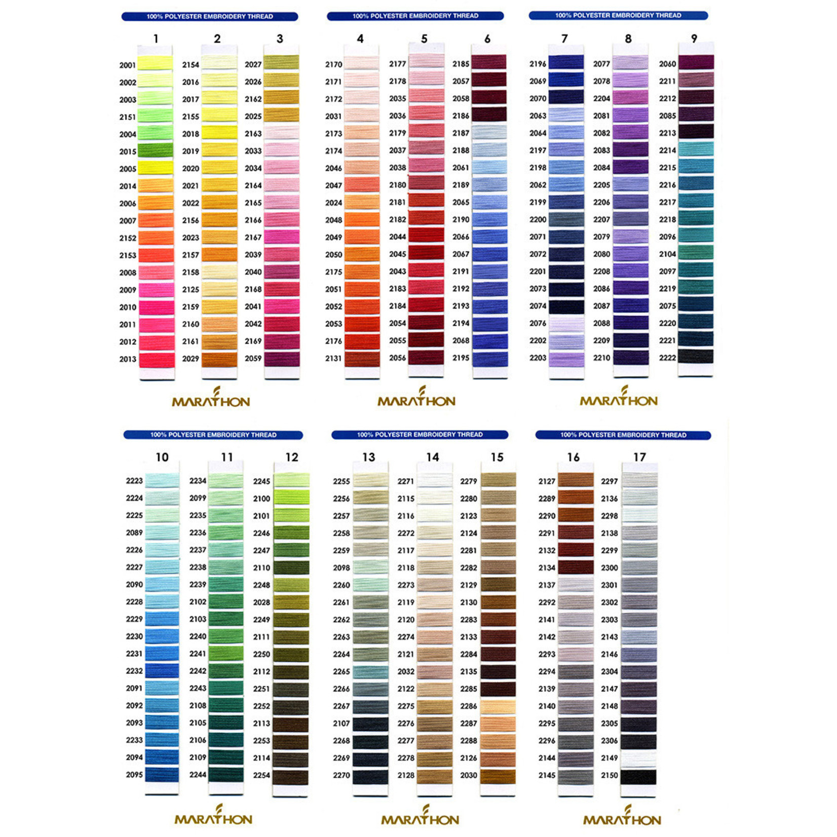 Marathon Colour 2048 - 1000mtr POLY EMBROIDERY THREAD - Stitch by Stitch