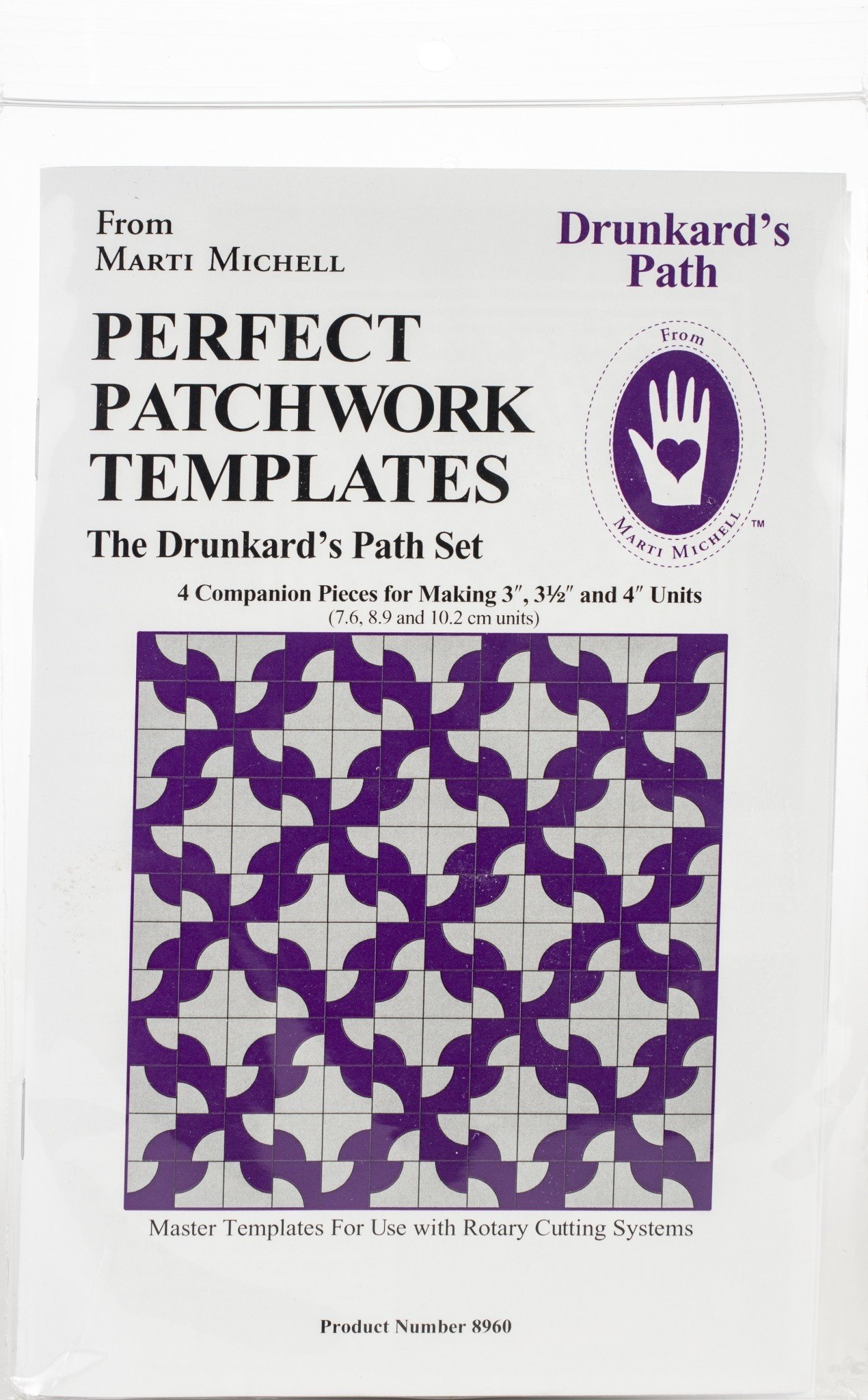 Marti Michell Perfect Patchwork templates, Drunkard's Path set (3"-4")