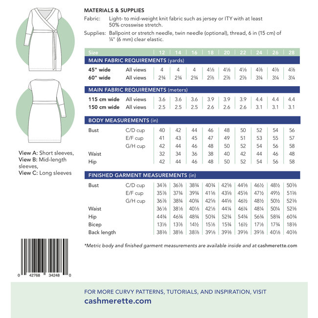 Appleton Dress Pattern 12-28 (Cup C-H)