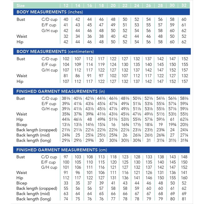 Concord T-Shirt Pattern 12-28 (Cup C-H)