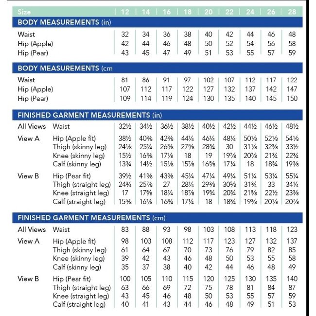 Ames Jeans Pattern 12-28 (Apple & Pear Fit) - new! 12-32
