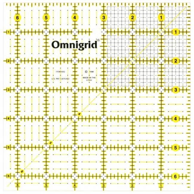 Omnigrid Square Ruler - 6.5" x 6.5"
