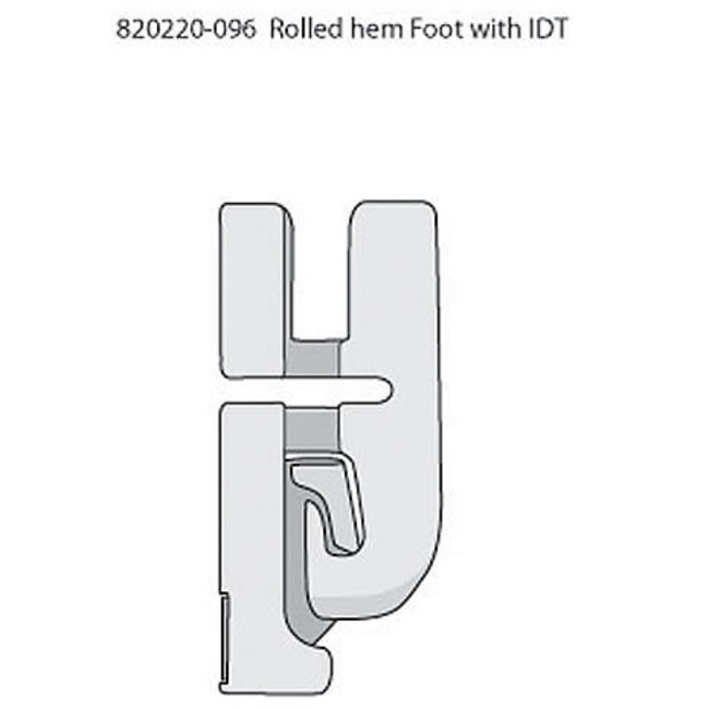 Pfaff Rolled Hem Foot 4mm w/IDT (group B,C,D,E,F,G,J,K)