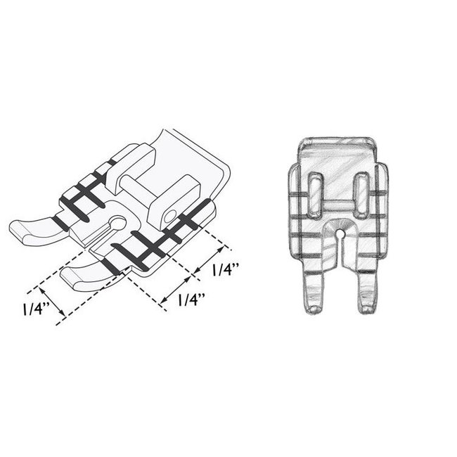 HV Adjustable 1/4" Piecing Foot (Group 1-8)