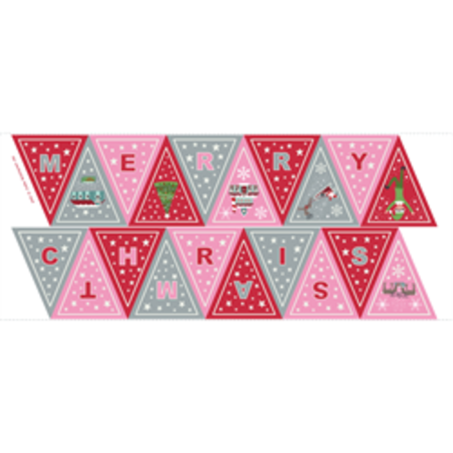 Christmas Glow Bunting - PINK/RED - 44" x 35"